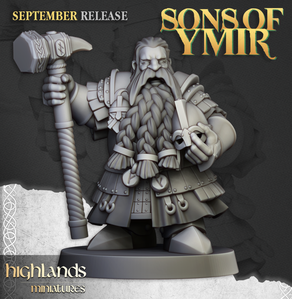 Dwarf Kingsguard - 3x Command - By Highlands Miniatures