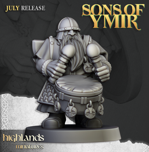 Dwarf Marksmen - 3x Command - By Highlands Miniatures