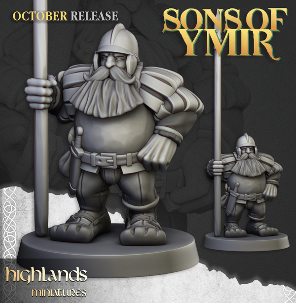 Dwarf Pikemen - 5x Pikemen - By Highlands Miniatures