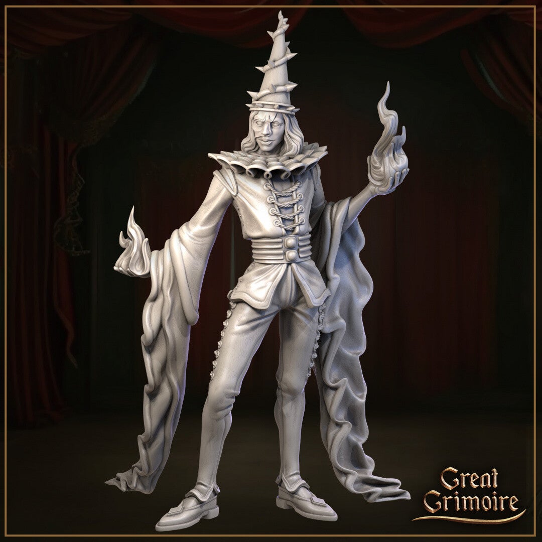 Behind the Crimson Curtain - Harlequin with Fireball - 75mm - by Great Grimoire