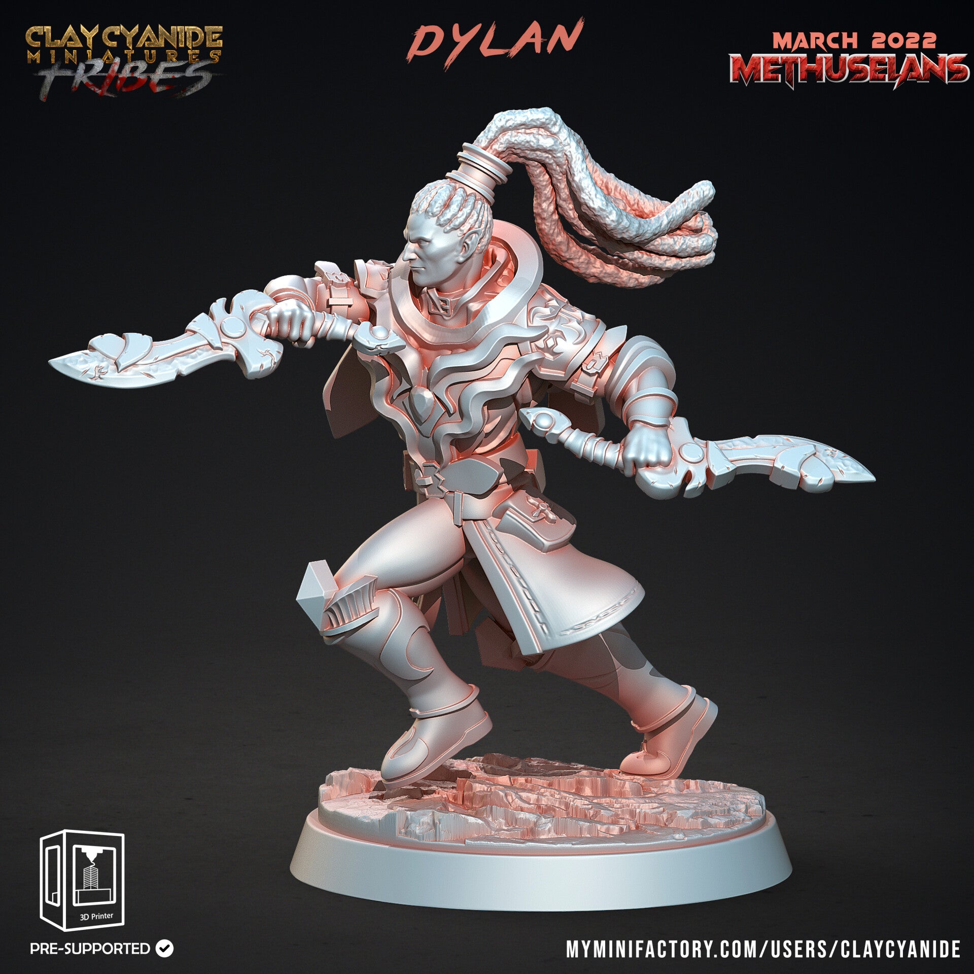 Methuselans - Dylan - 32mm model - by Clay Cyanide