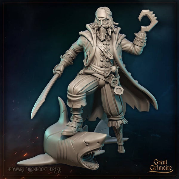 Flotsam Tides - Edward Ironhook Drake - 32mm - by Great Grimoire