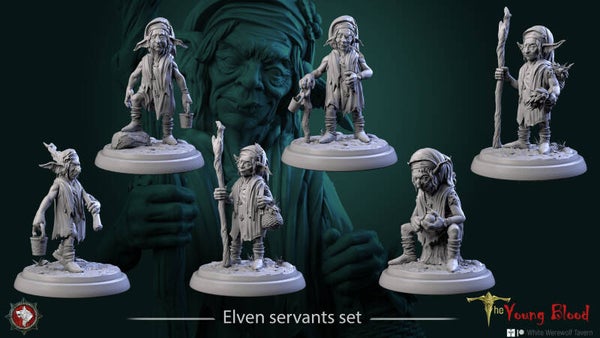 The Young Blood - Elven Servants Set - 6x 32mm