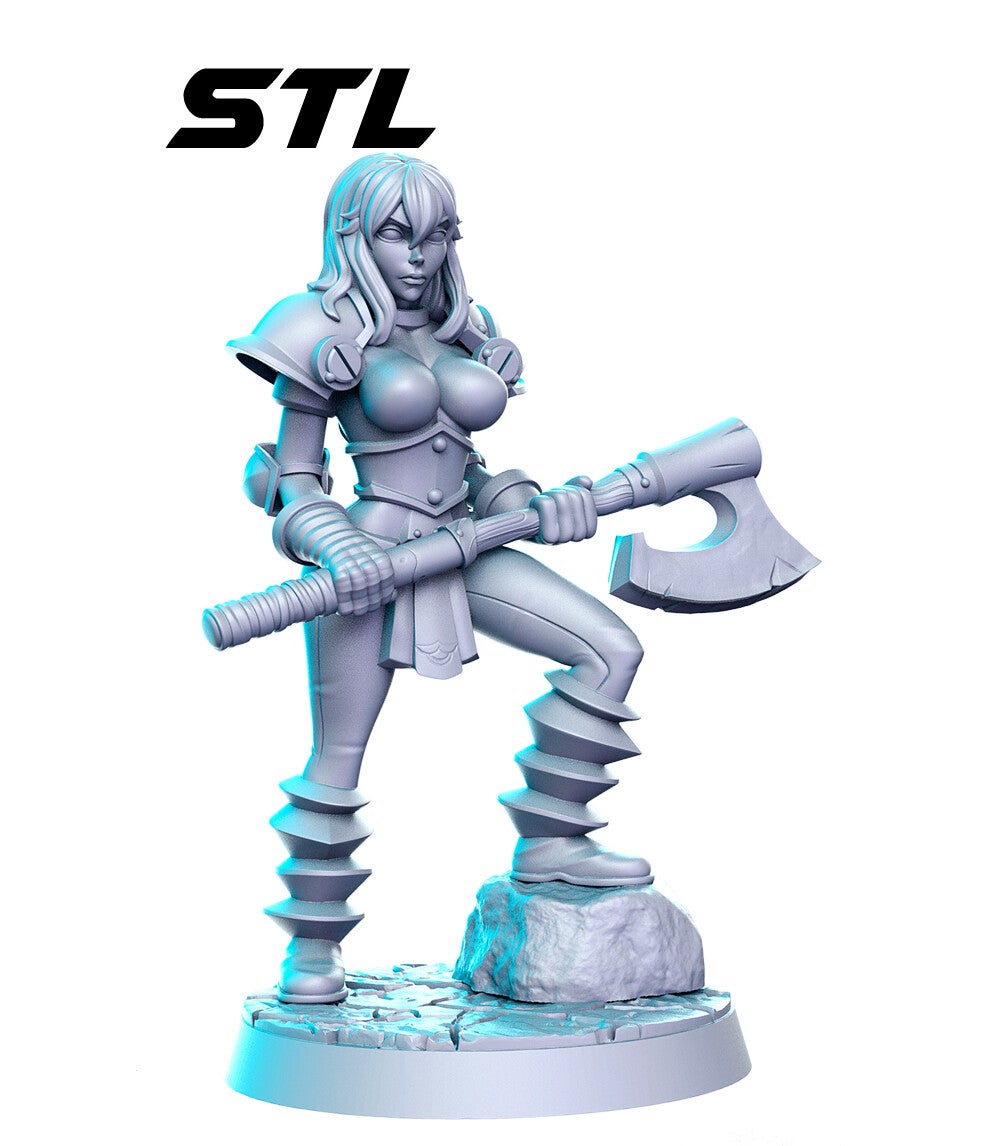 Myth Quest - Chaos Warrior 2 No Helmet- 32mm - by RN-Estudio