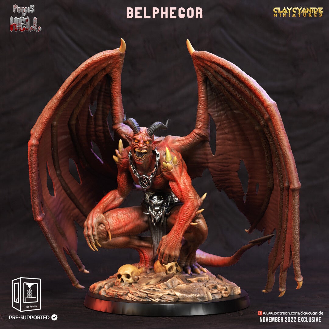 Princes of Hell - Belphegor - 32mm model - by Clay Cyanide