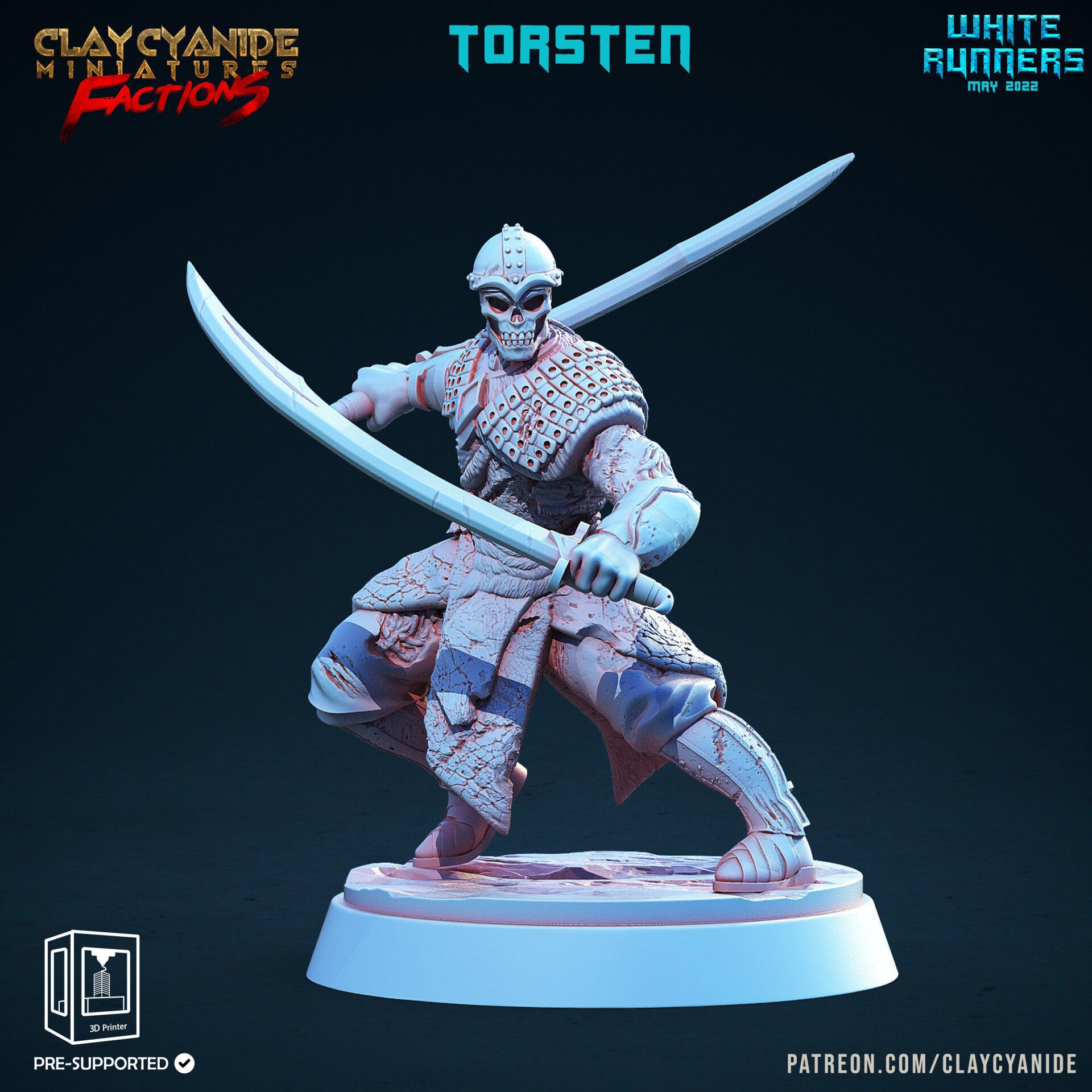 White Runners - Torsten - 32mm - by Clay Cyanide