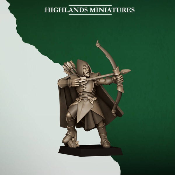 Feral Elves - 5x Feral Archers (without command group) - By Highlands Miniatures