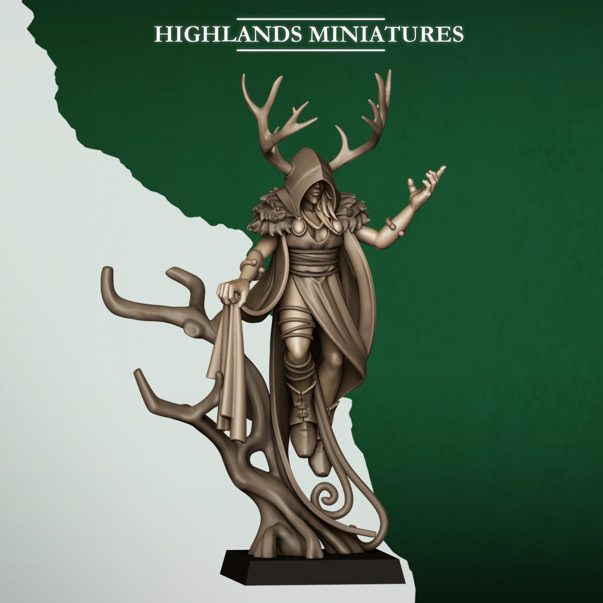 Feral Elves - Feral Elf Druid - By Highlands Miniatures
