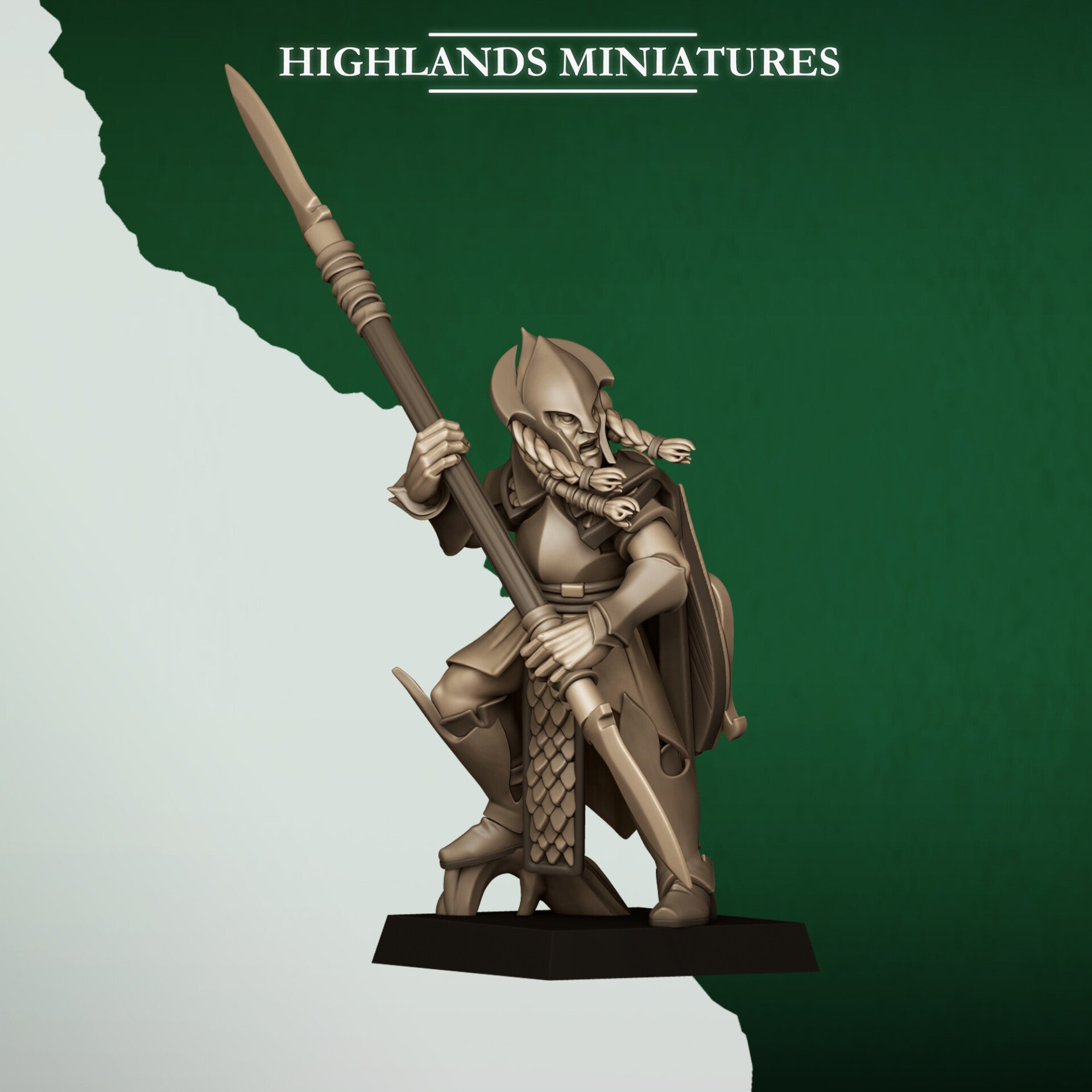 Feral Elves - 5x Feral Spearmen (without command group) - By Highlands Miniatures