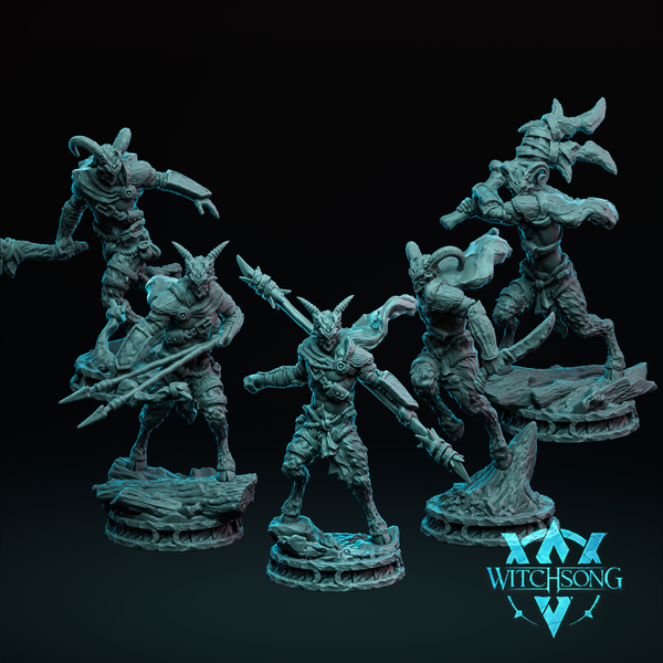Soldiers of the Grove - 5x 32mm scale models - by Witchsong Miniatures