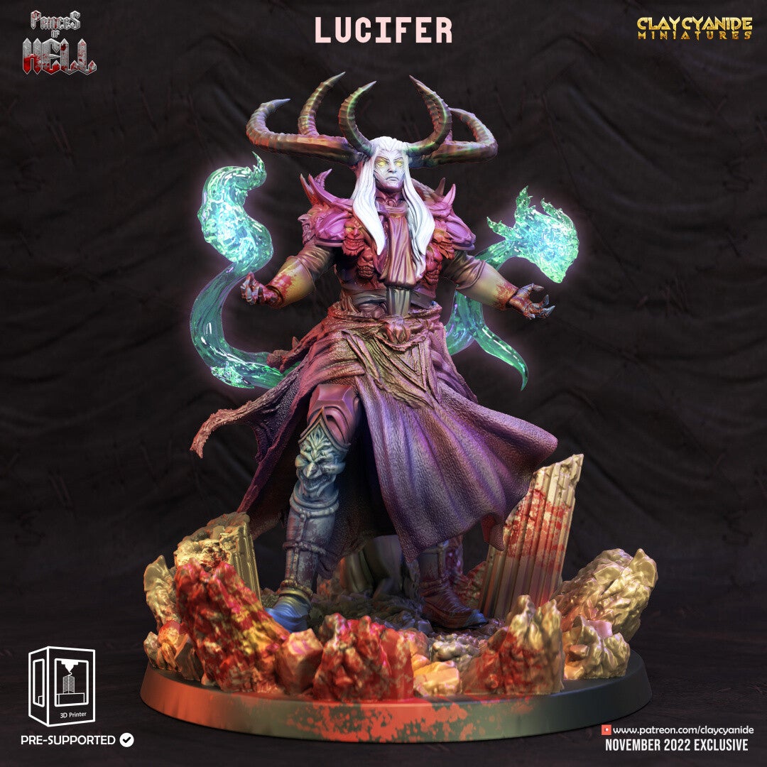 Princes of Hell - Lucifer - 32mm model - by Clay Cyanide