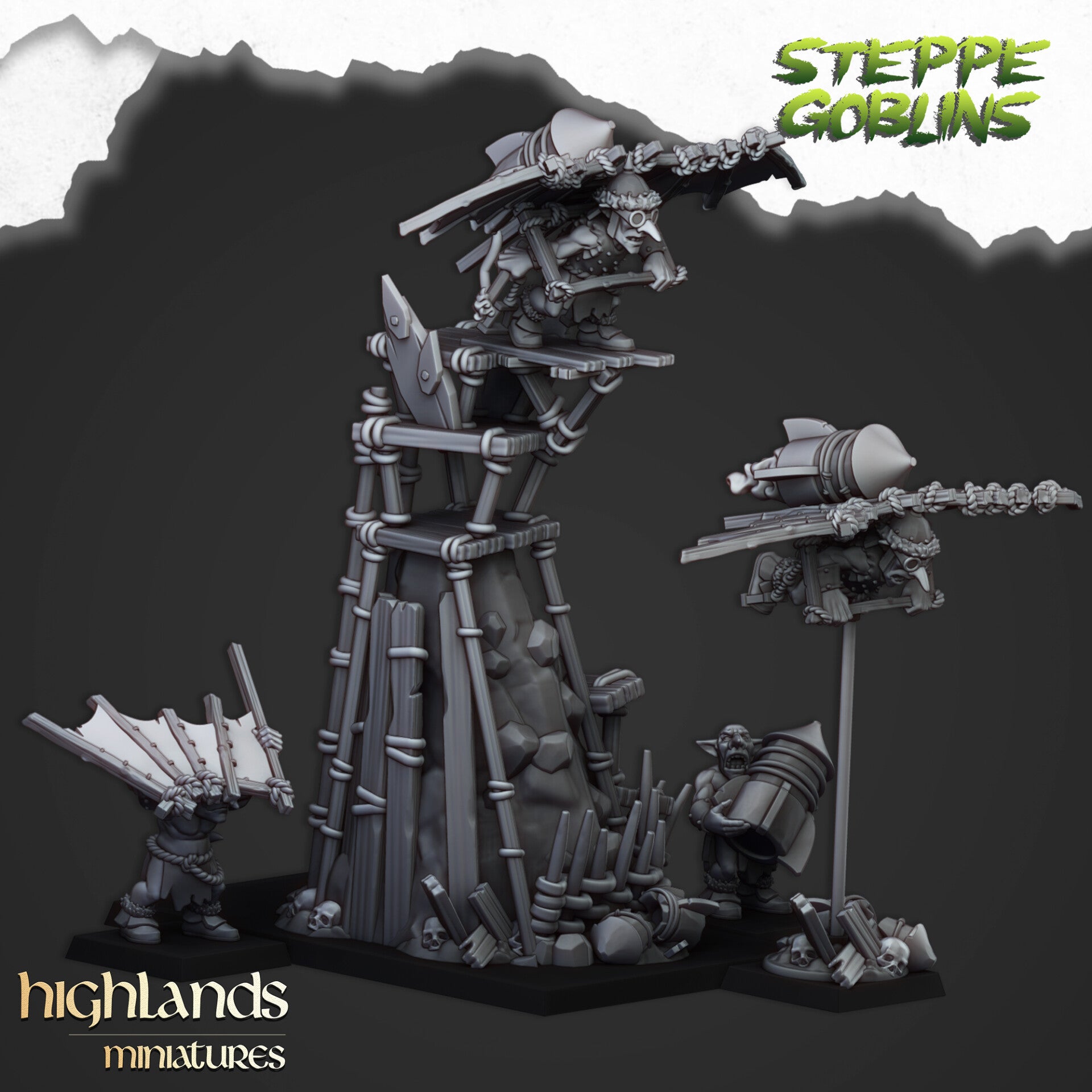 Steppe Goblins - Flying Goblins  - By Highlands Miniatures