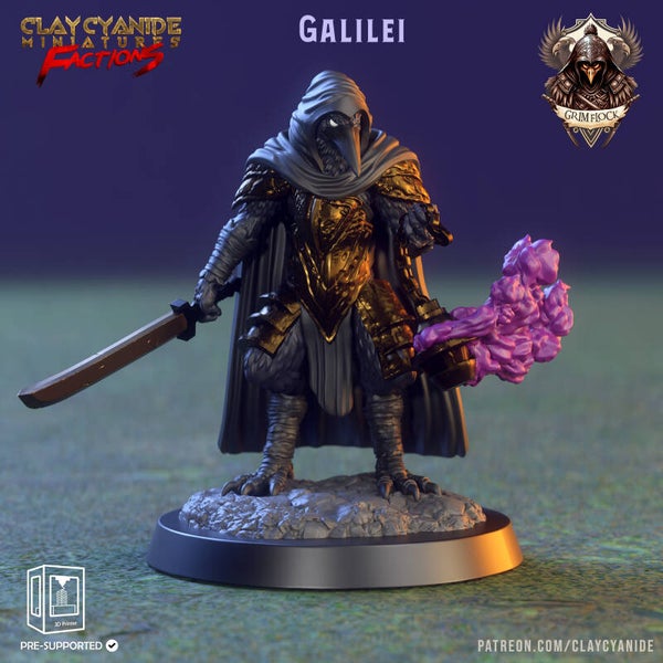 The Grimflock - Galilei - 32mm model - by Clay Cyanide