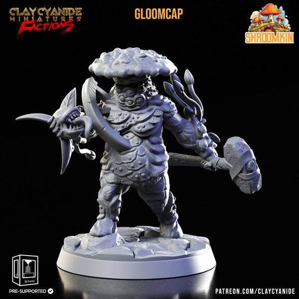 Shroomkin - Gloomcap - 32mm model - by Clay Cyanide