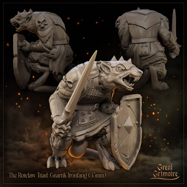 Shadows of the Frontline - Gnarrik Ironfang - 32mm - by Great Grimoire