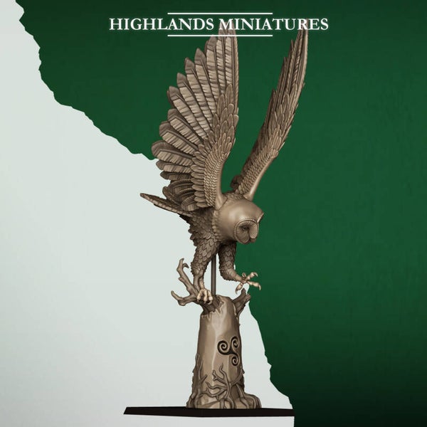 Feral Elves - Great Owl 2 - By Highlands Miniatures