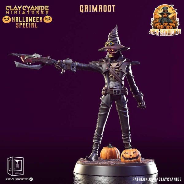 Jack Syndicate - Grimroot - 32mm model - by Clay Cyanide