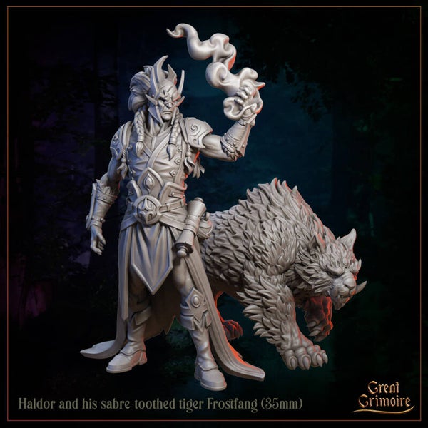 Arcane Beastmasters - Haldor with Frostfang- 32mm - by Great Grimoire