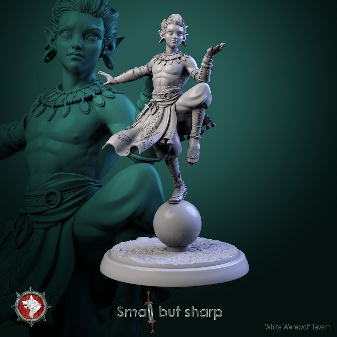 Small but Sharp - Halfling Monk V1 - 32mm