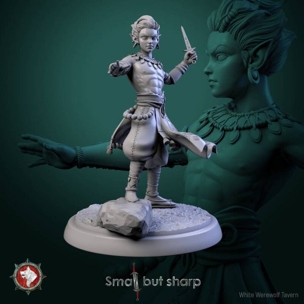 Small but Sharp - Halfling Monk V2 - 32mm