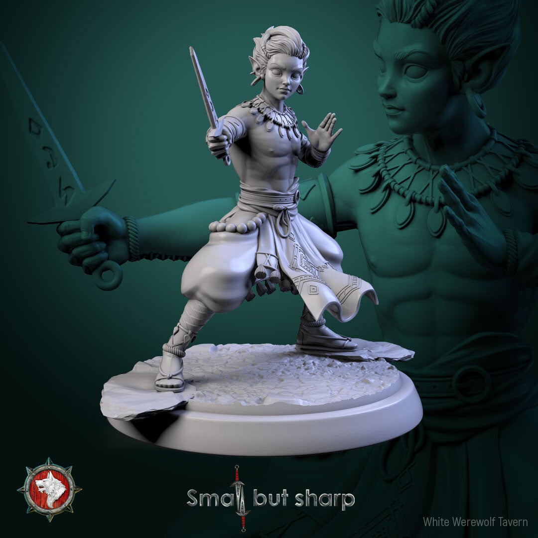 Small but Sharp - Halfling Monk V3 - 32mm