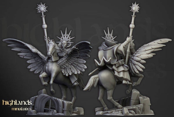 Sunland - High Wizard on Pegasus - By Highlands Miniatures