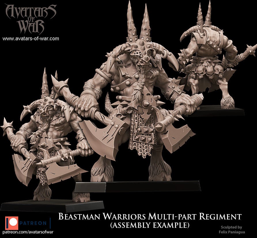 Beastmen Multipart Regiment 5x - By Avatars of War