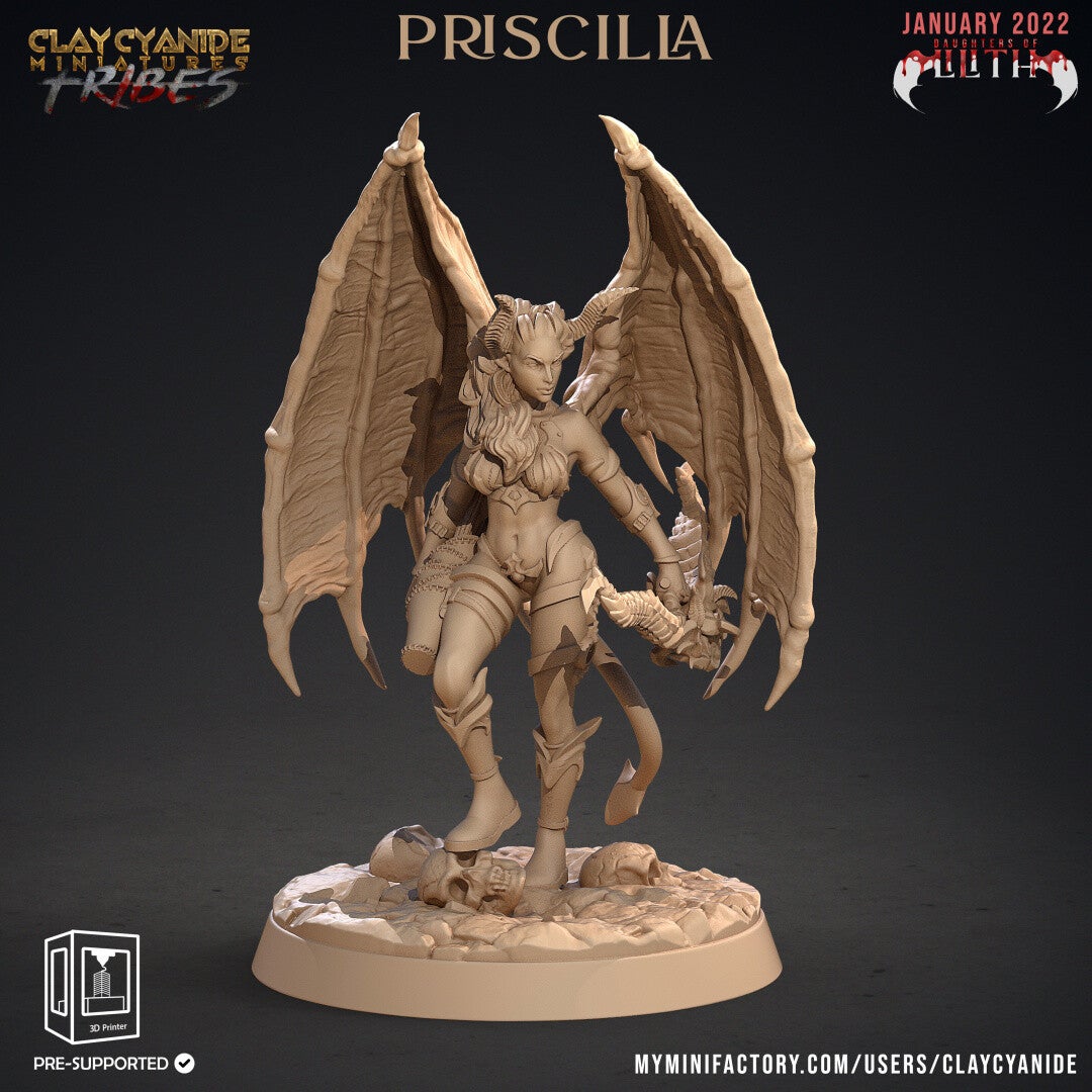 Daughters of Lilith - Priscilla - 32mm model - by Clay Cyanide
