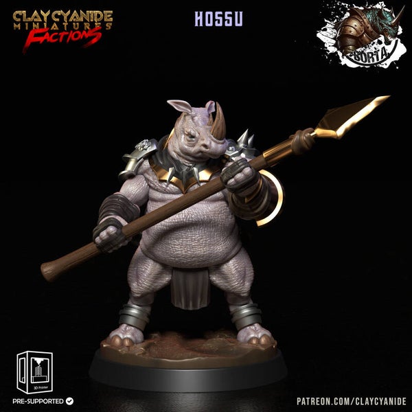 Battle Bortas - Hossu - 32mm model - by Clay Cyanide