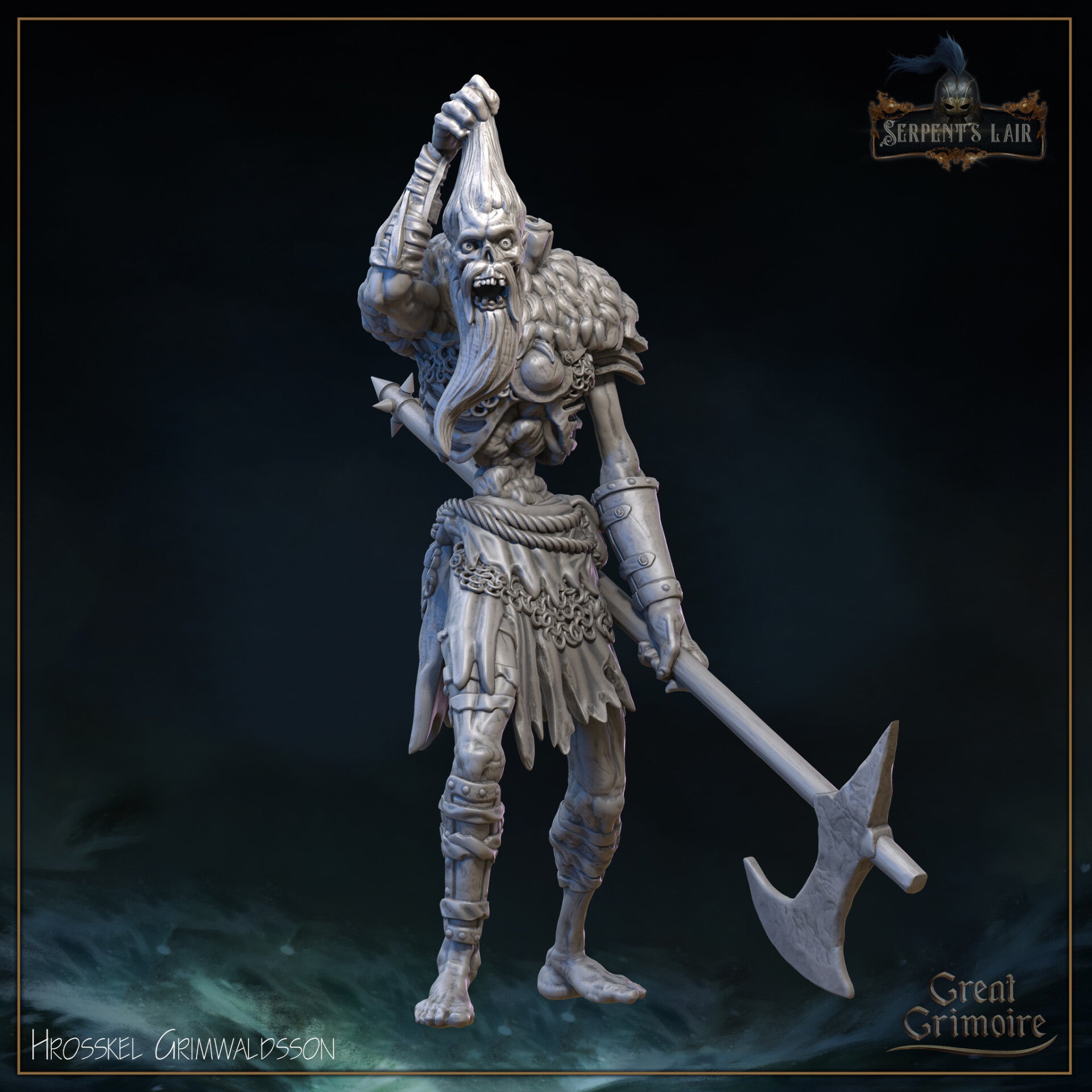 Serpents Lair - Hrosskel Grimwaldsson - 32mm - by Great Grimoire