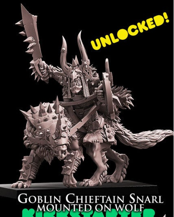 Goblin Warlord "Snarl" on Wolf - By Avatars of War