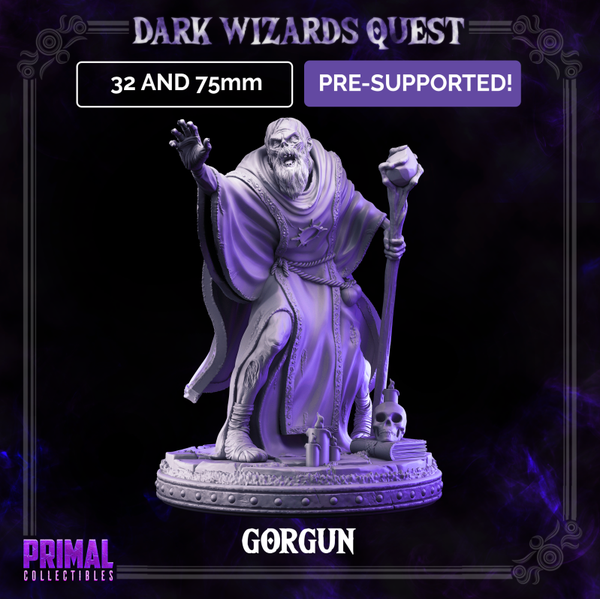 Dark Wizards Quest - Gorgun Zombie Wizard - 32mm - by Primal Collectibles