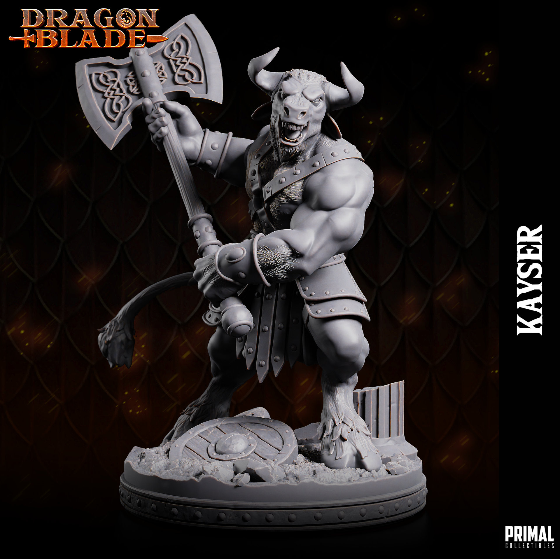 Dragon Blade - Kayser, Minotaur with Axe - by Primal Collectibles