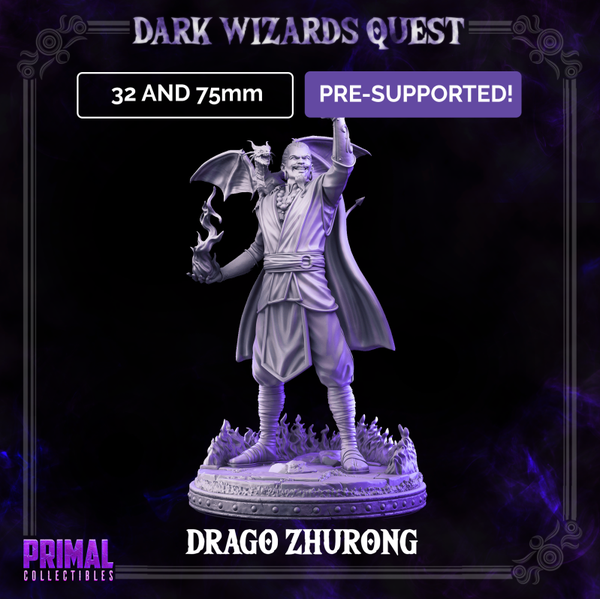 Dark Wizards Quest - Drago Fire Mage - 32mm - by Primal Collectibles