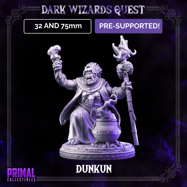 Dark Wizards Quest - Dunkun Orc Shaman - 32mm - by Primal Collectibles