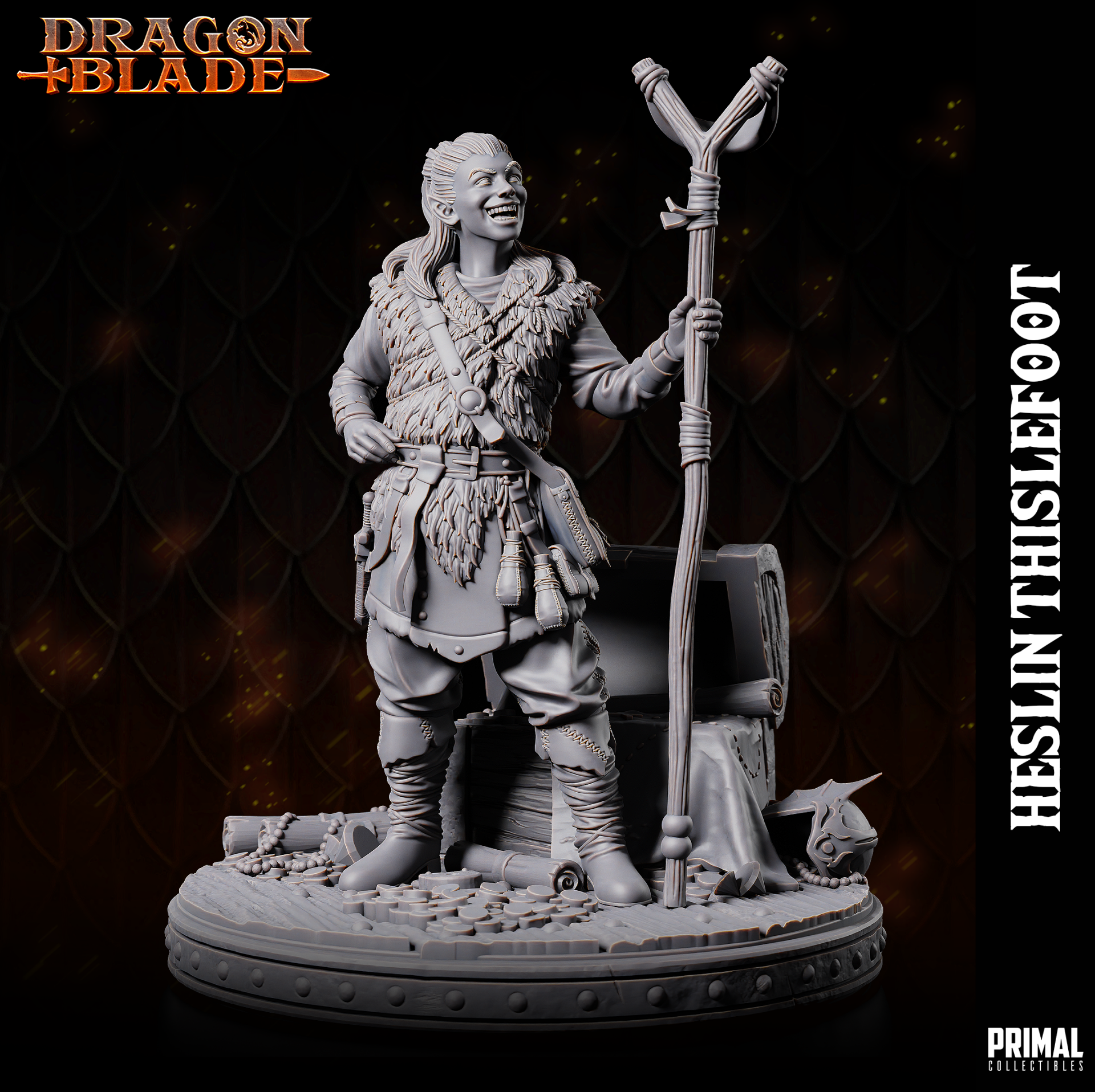 Dragon Blade - Heslin Thislefoot, Kender - by Primal Collectibles