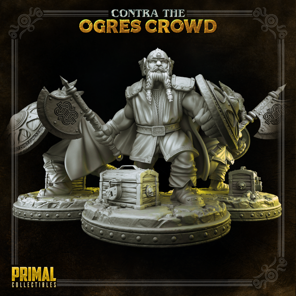 Contra Ogres Crowd - Dwarf Azaghal - 32mm - by Primal Collectibles