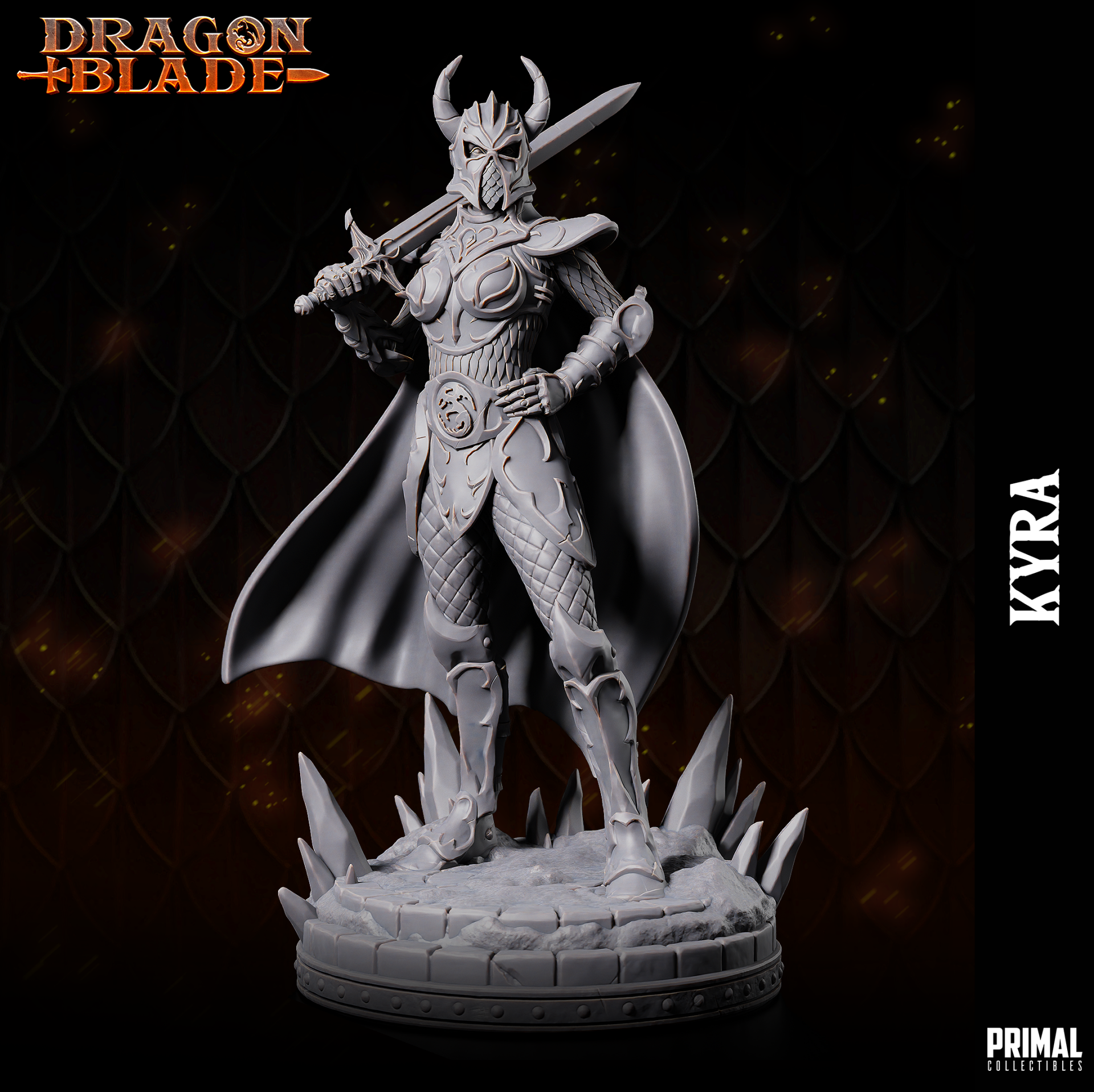 Dragon Blade - Kyra, Female Fighter (with helmet) - by Primal Collectibles
