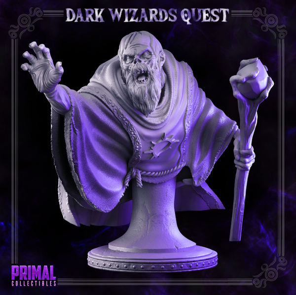 Dark Wizards Quest - Gorgun Zombie Wizard - Bust - by Primal Collectibles