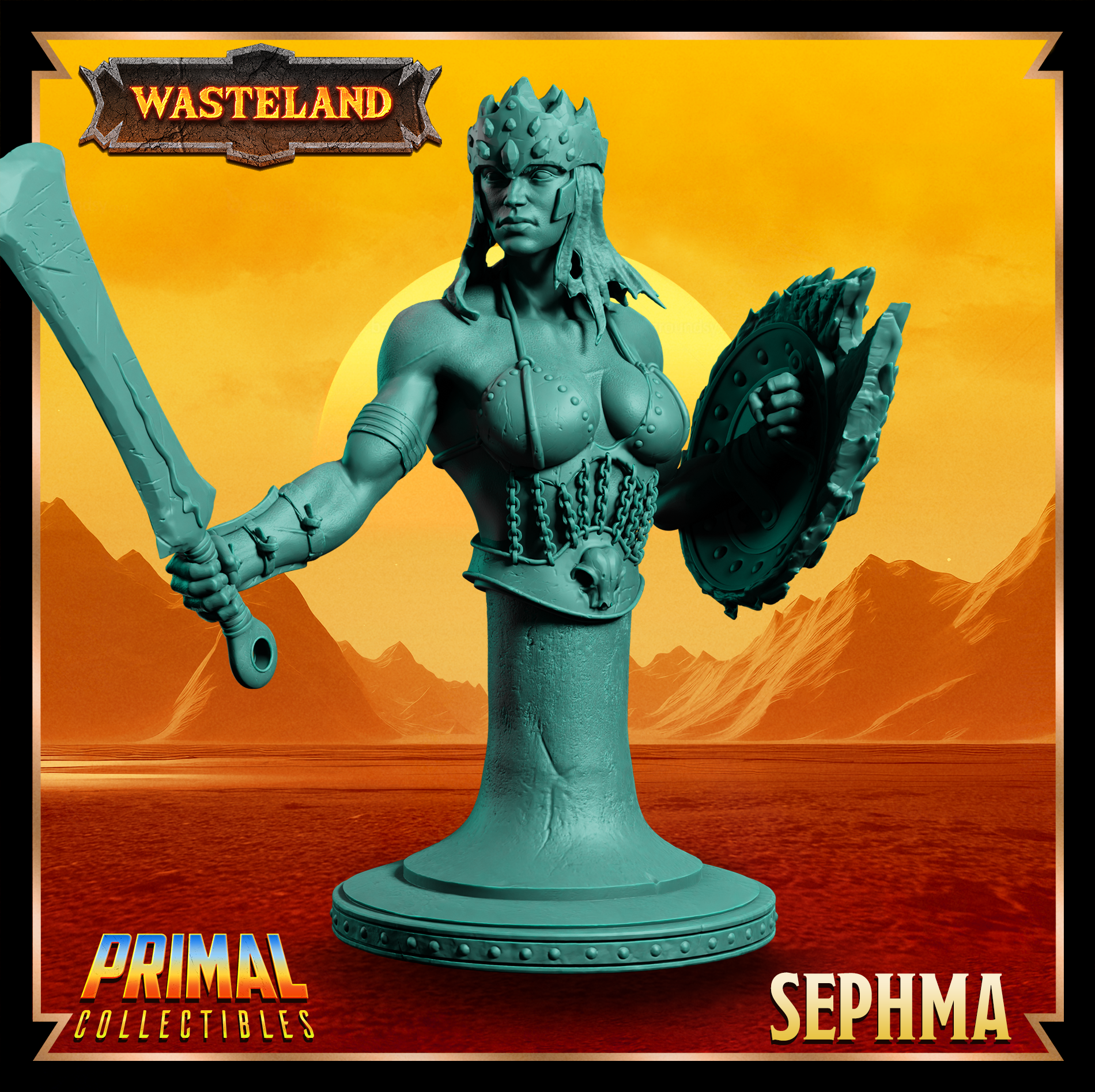 Wasteland - Gladiatrix Sephma Bust- by Primal Collectibles