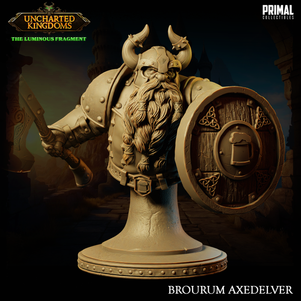 The Luminous Fragment - Brourum, Dwarf Fighter Bust - by Primal Collectibles