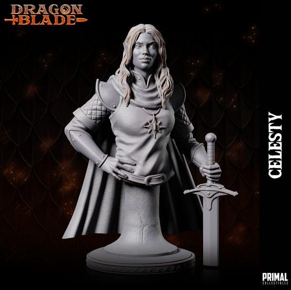 Dragon Blade - Celesty Sunwindy, Female Elf Noble Bust- by Primal Collectibles