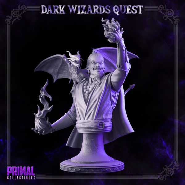 Dark Wizards Quest - Drago Fire Mage - Bust - by Primal Collectibles