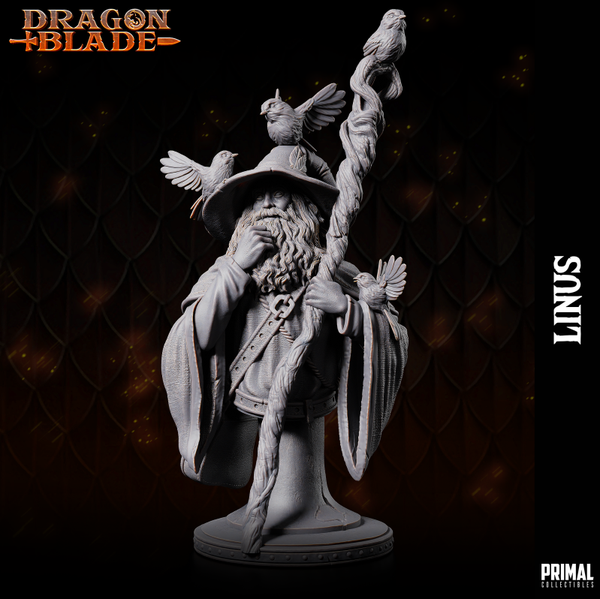 Dragon Blade - Old Wizard Linus Bust - by Primal Collectibles