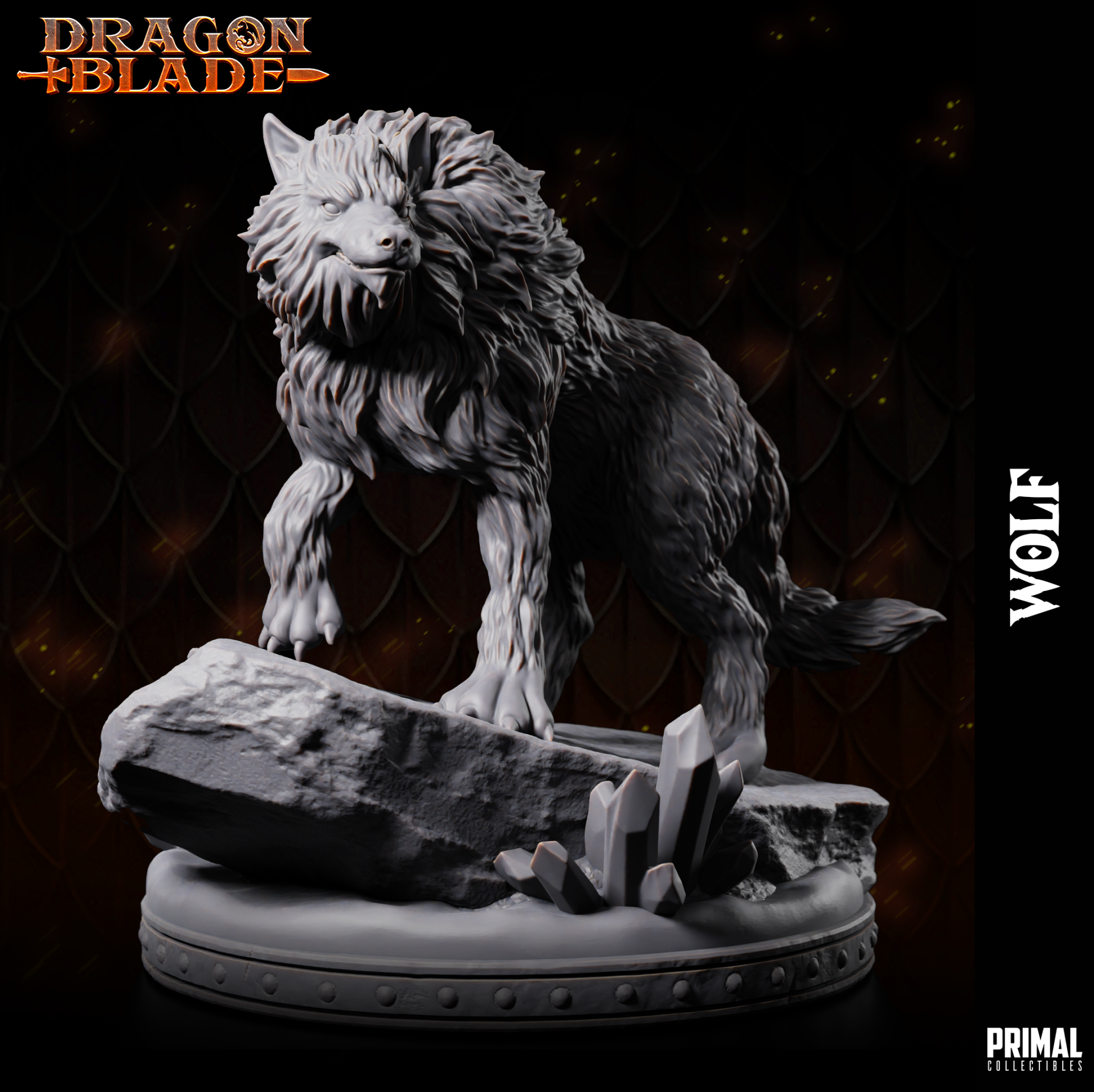 Dragon Blade - Snowdasher Wolf V2 - by Primal Collectibles