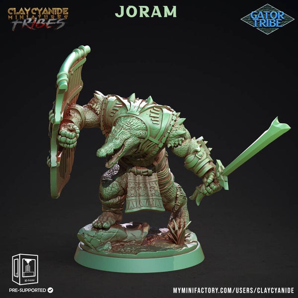 Gator Tribe - Joram - 32mm model - by Clay Cyanide