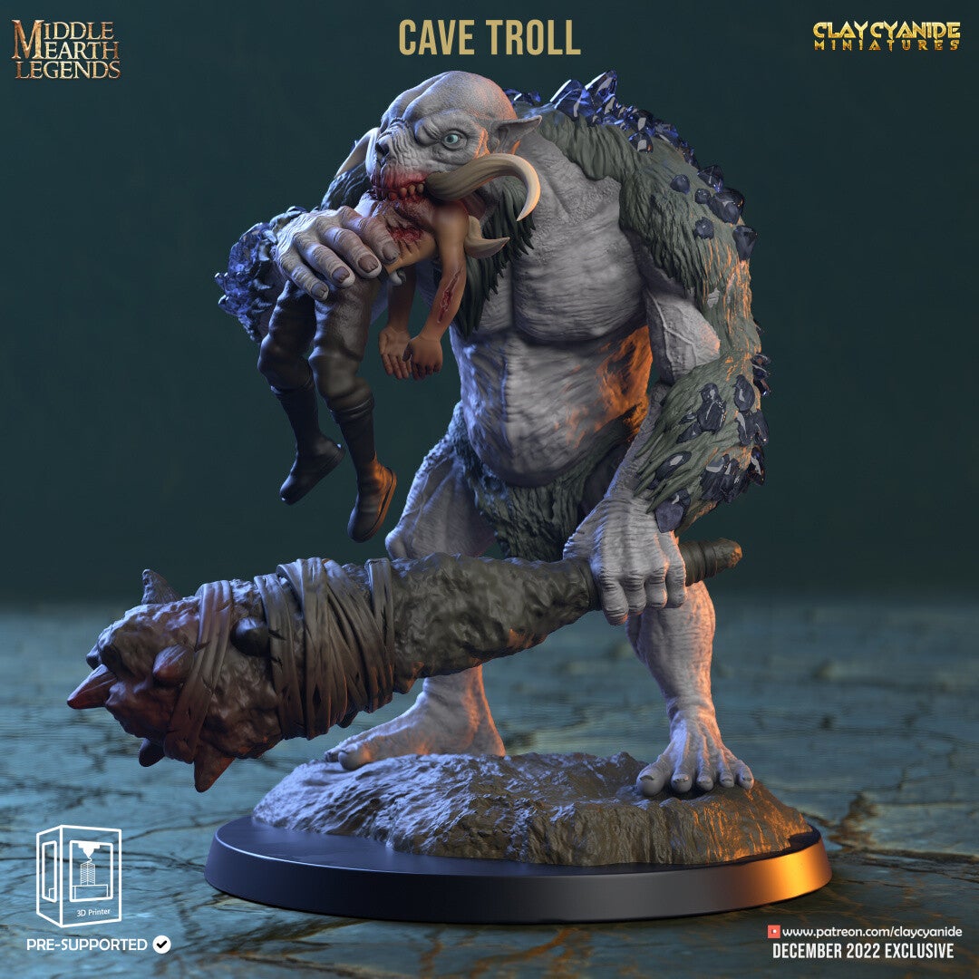 Middle Earth Legends - Cave Troll 3 - 32mm Giant - by Clay Cyanide