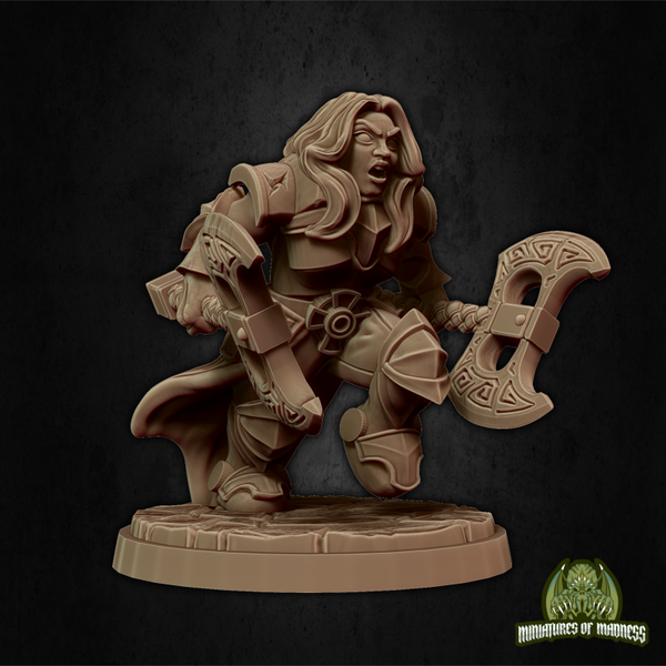 Hold My Dwarf - Kinessa the Fury - 32mm - by Miniatures of Madness