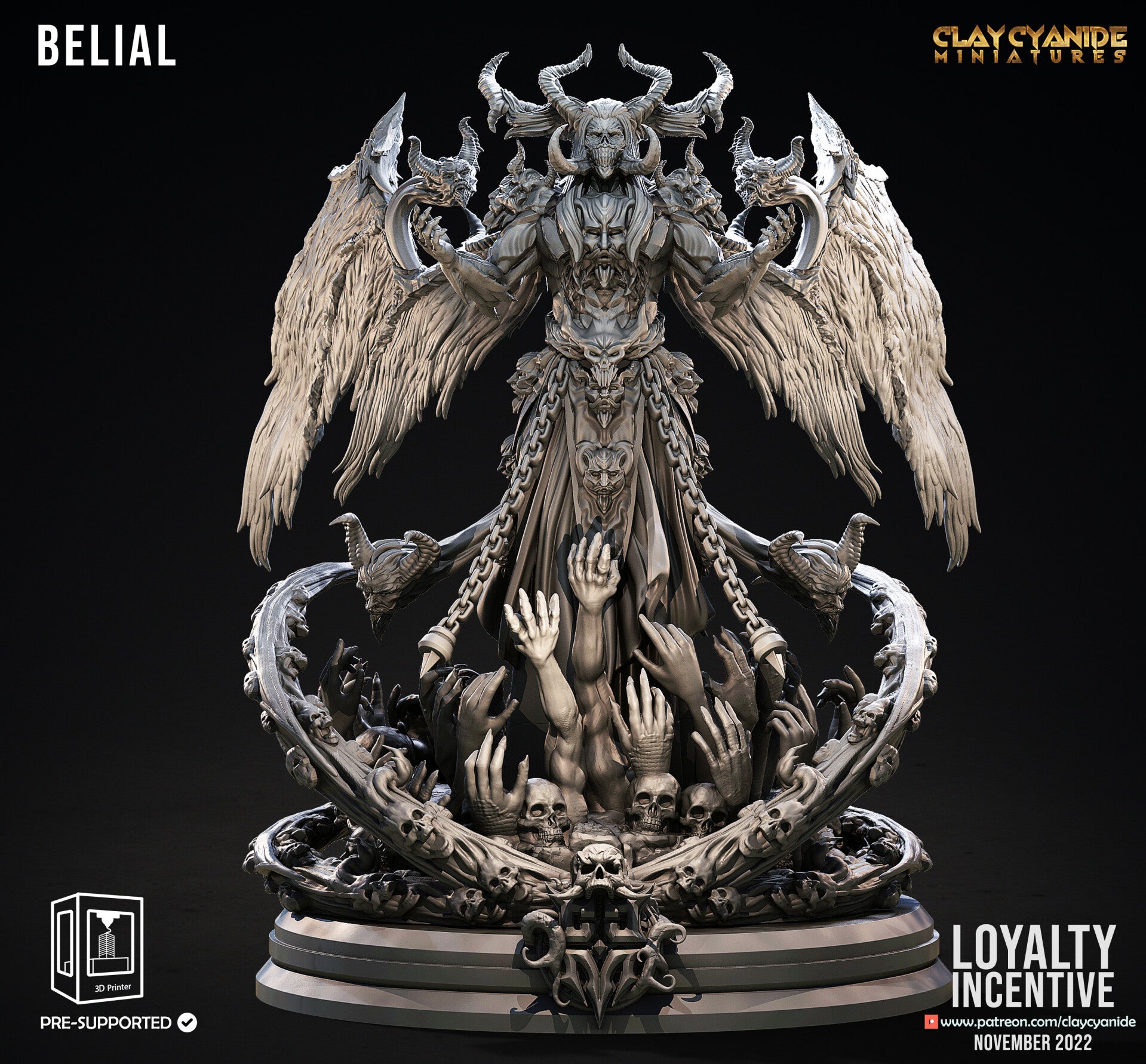 Princes of Hell - Belial - Large Model - 116mm - by Clay Cyanide