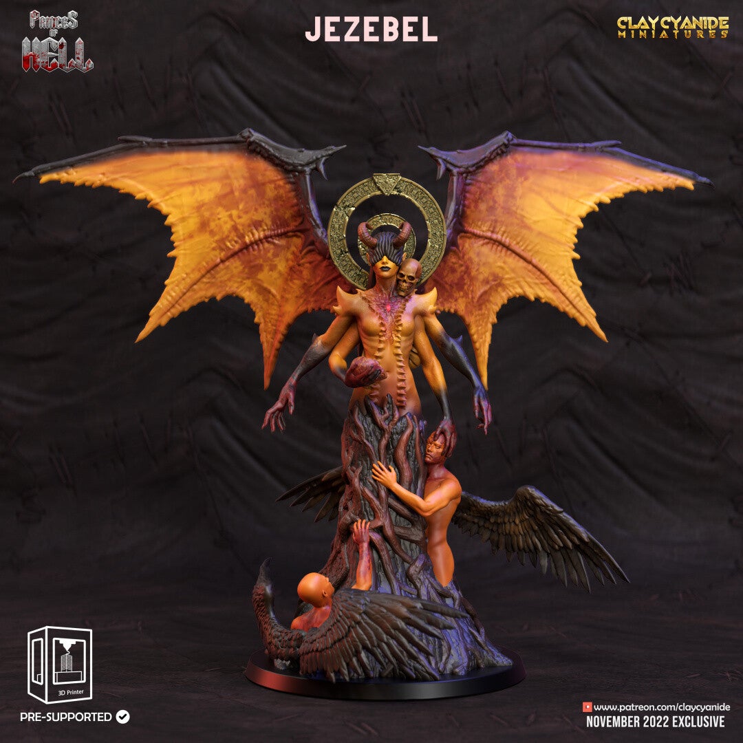 Princes of Hell - Jezebel - 32mm model - by Clay Cyanide